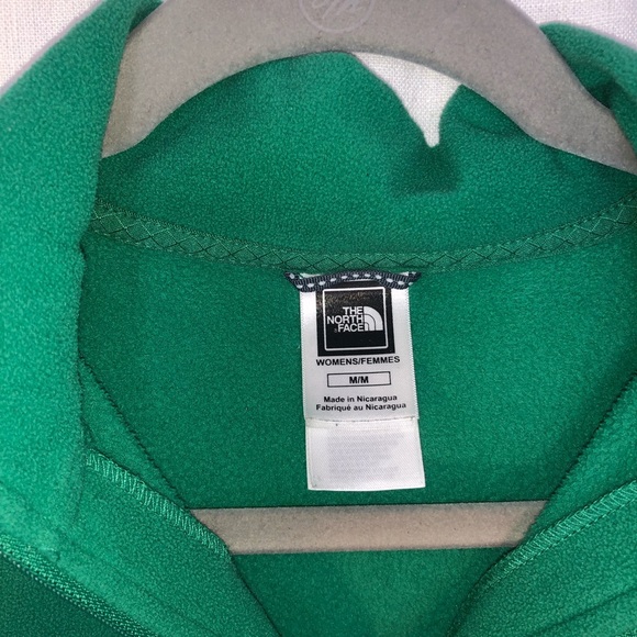North Face Green 1/4 Zip Fleece Pullover Size M - Picture 4 of 5